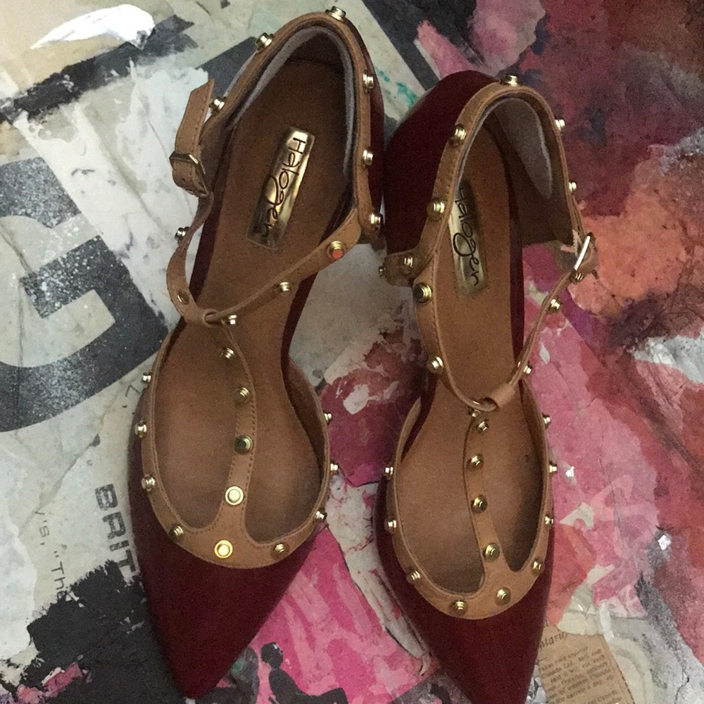 Halogen Red Studded Heels - Picture 9 of 10